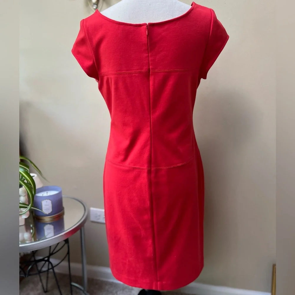 Banana Republic Red Sheath Dress with Dolman Cap Sleeves